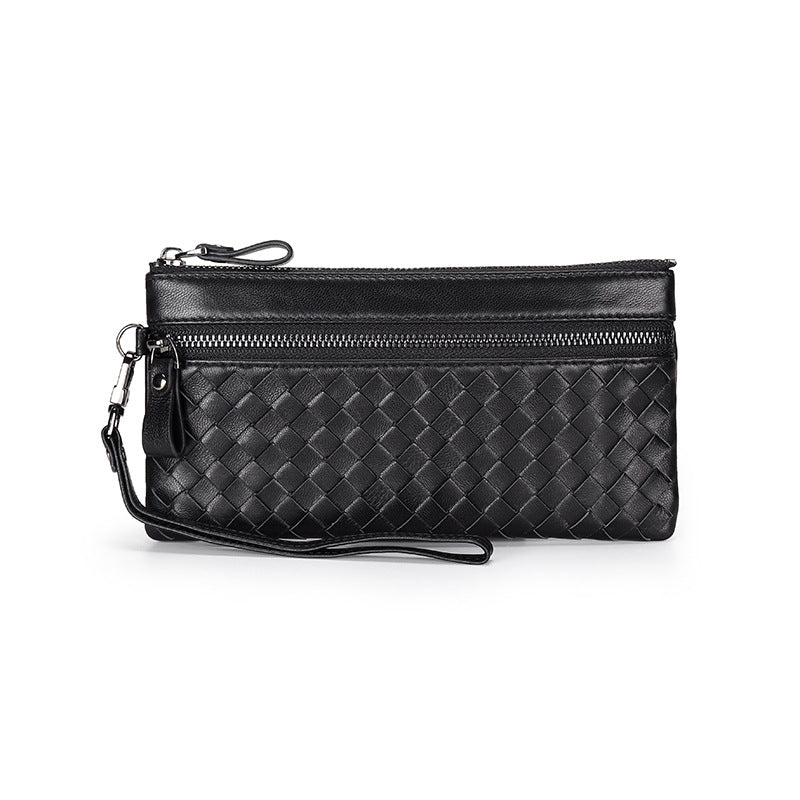 Women's & Men's Woven Long Zipper Clutch Large Capacity Ladies Wallets