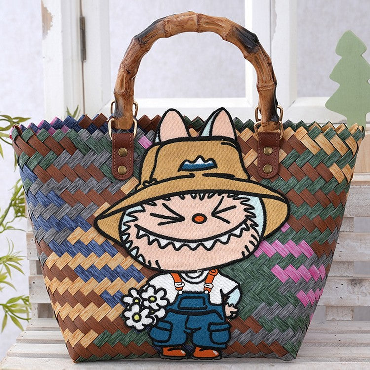 Women's Curtain Cloth Large Capacity Woven Gift Bags