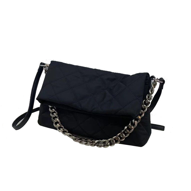 Women's Light Luxury Pleated Rhombus Oxford Fabric Cotton Chain Fashion Women's Messenger Bag