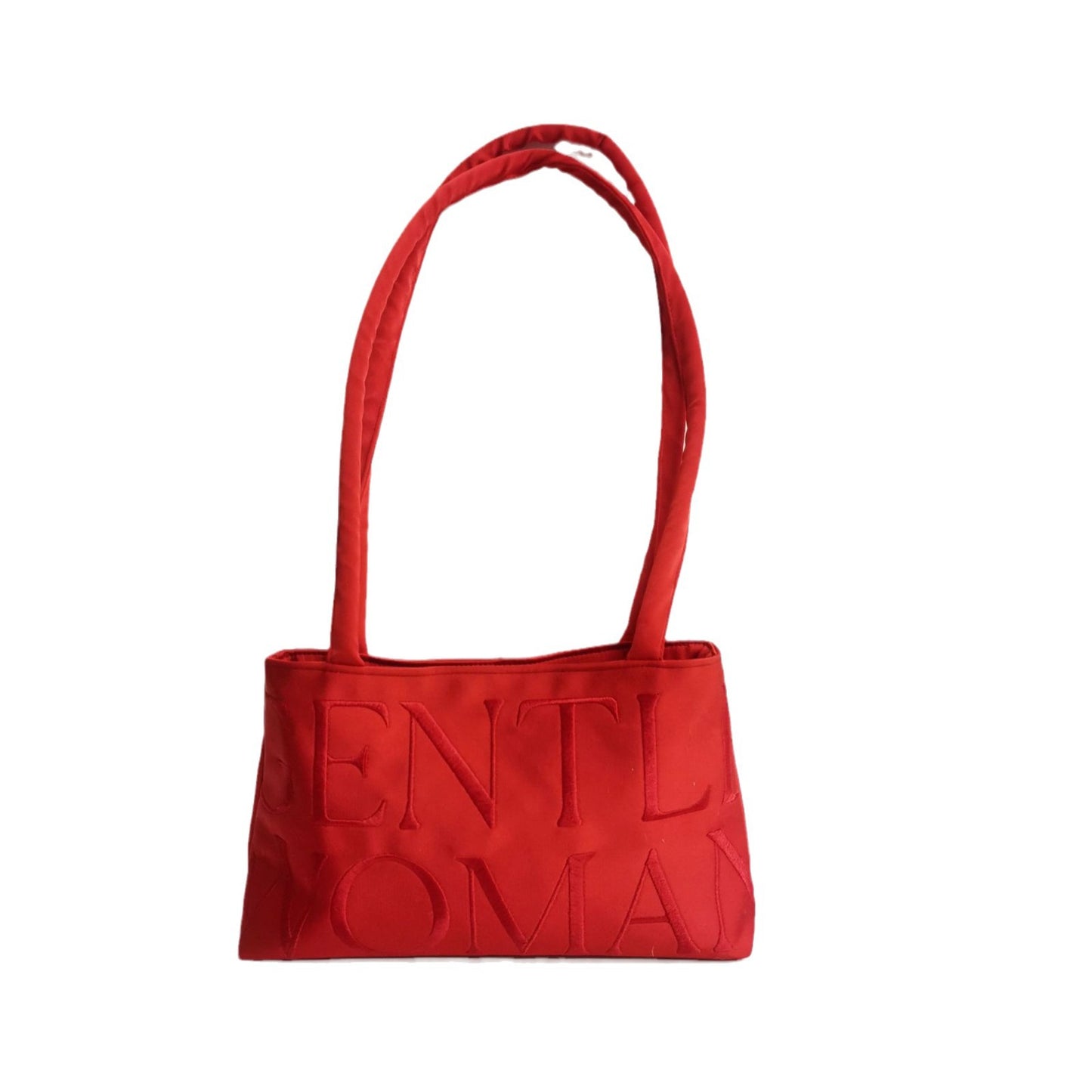 Thailand Trendy Lady Design Satin Letter Embroidery Shoulder Bags