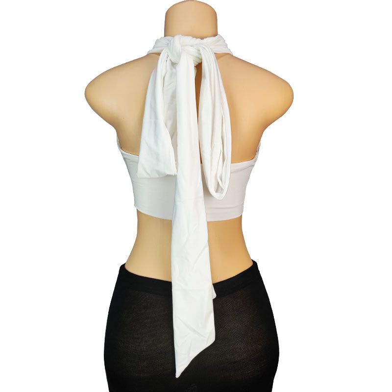 Women's Spring T-shirt Solid Color Sexy Variety Halter Tops