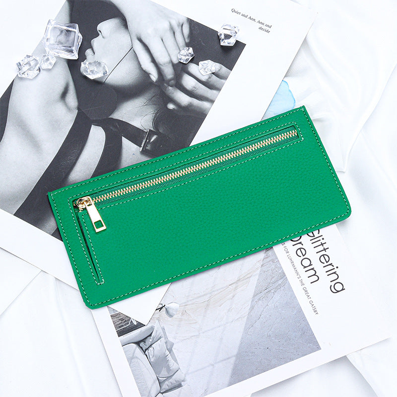 Women's Long Full First Layer Cowhide Genuine Ladies Wallet