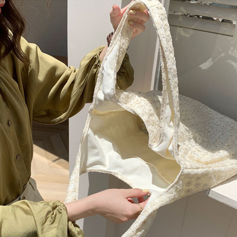 Mesh Flower Summer Large Capacity Female Fairy Style Three-dimensional Bags