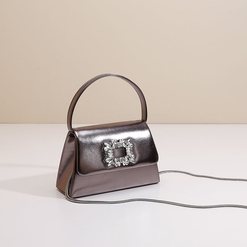 Trendy Slouchy Exquisite Rhinestone Portable Fashion Small Square Bags