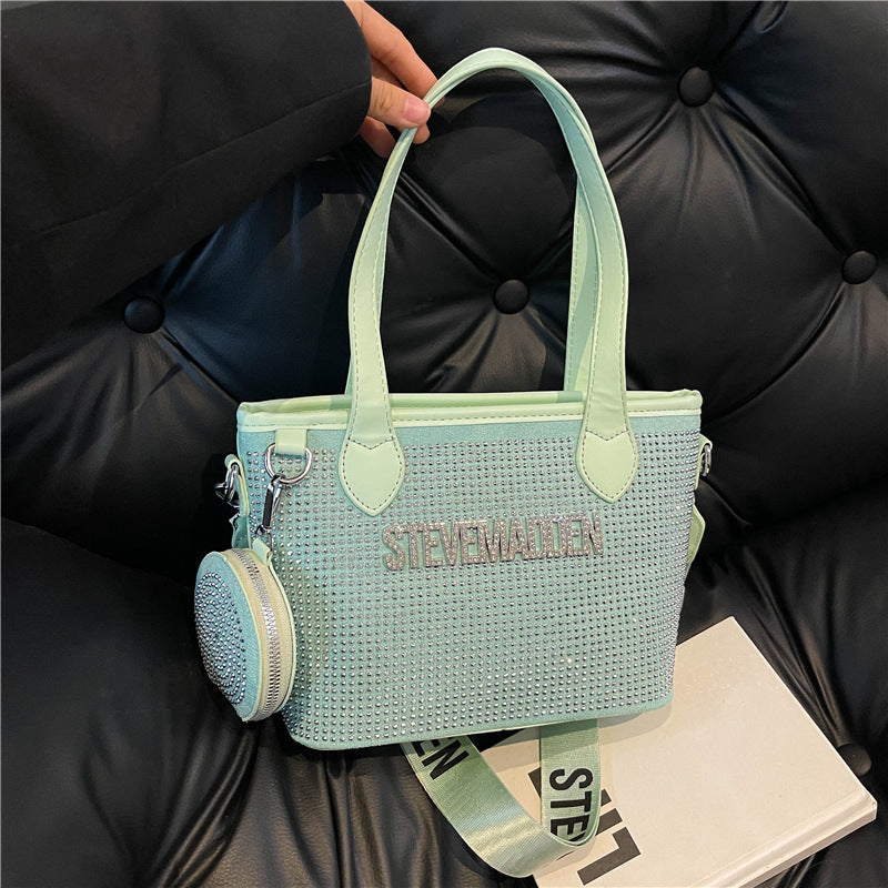 Fashion Simple Popular Rhinestone Letters High Crossbody Bags