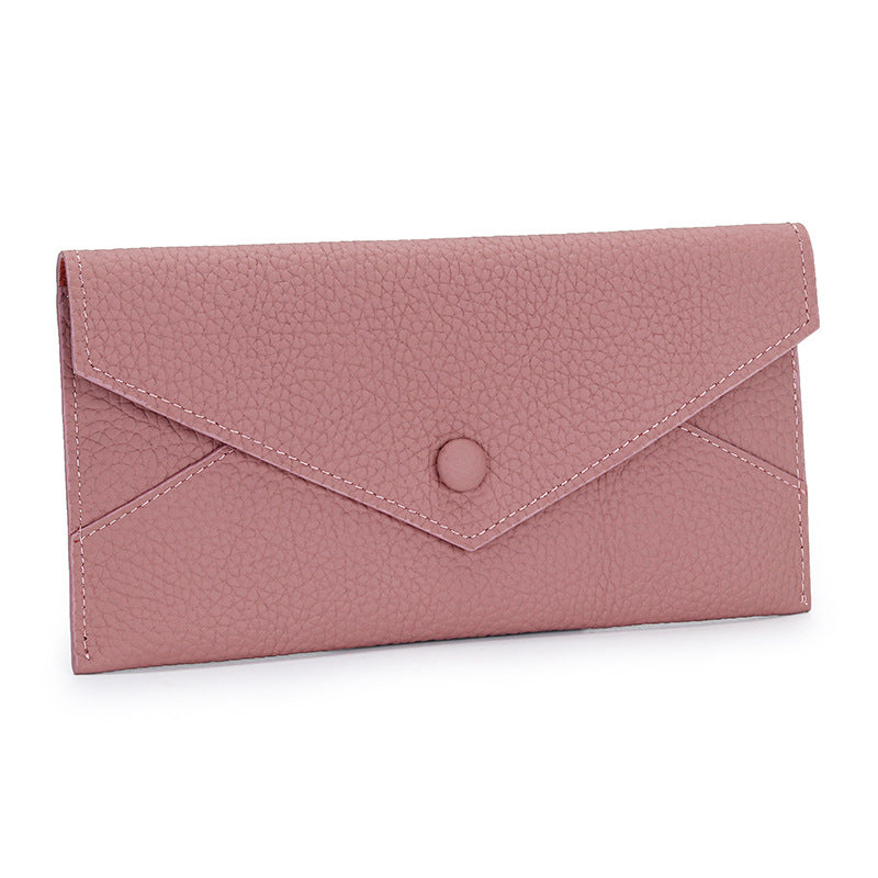 Women's Long Genuine Leather Soft Banknote Clip Ladies Wallet