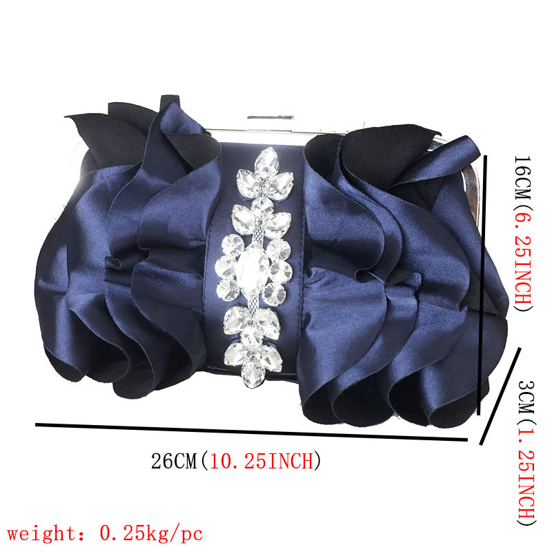 Clutch Fashion Rhinestone Chain Bridesmaid Silk Evening Bags
