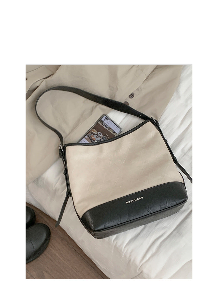 Women's Korean Contrast Color Fashion Simple Bucket Bags