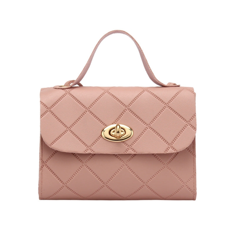 Rhombus Striped Korean Style Fashion Trendy Small Square Bags