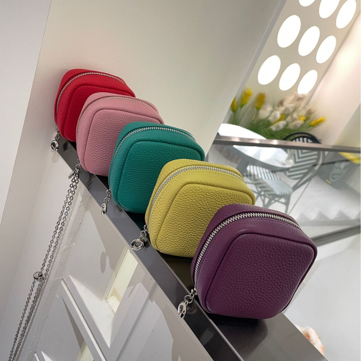 Top Layer Cowhide Halter Mini Storage Small Square Bags