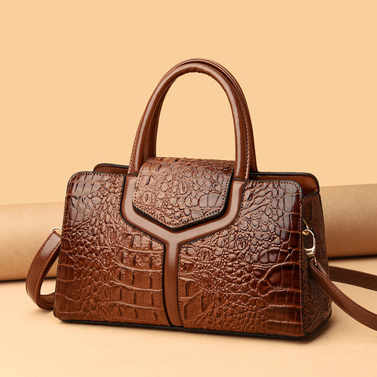 Women's Retro Alligator Print Large Capacity High Bags