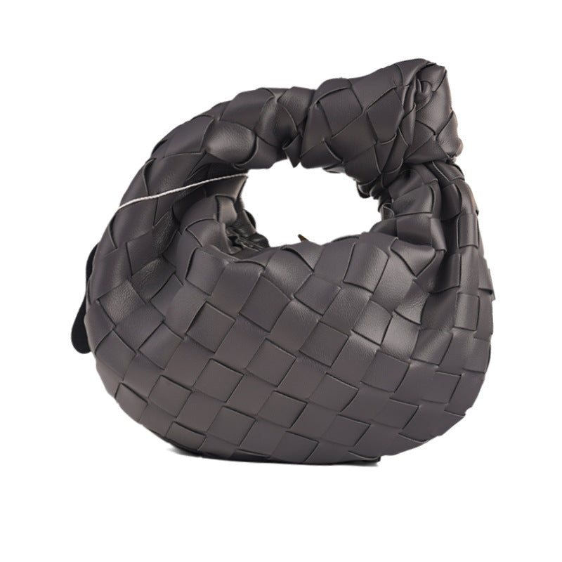 Mini Woven Handmade Croissant Gold Hardware Handbags