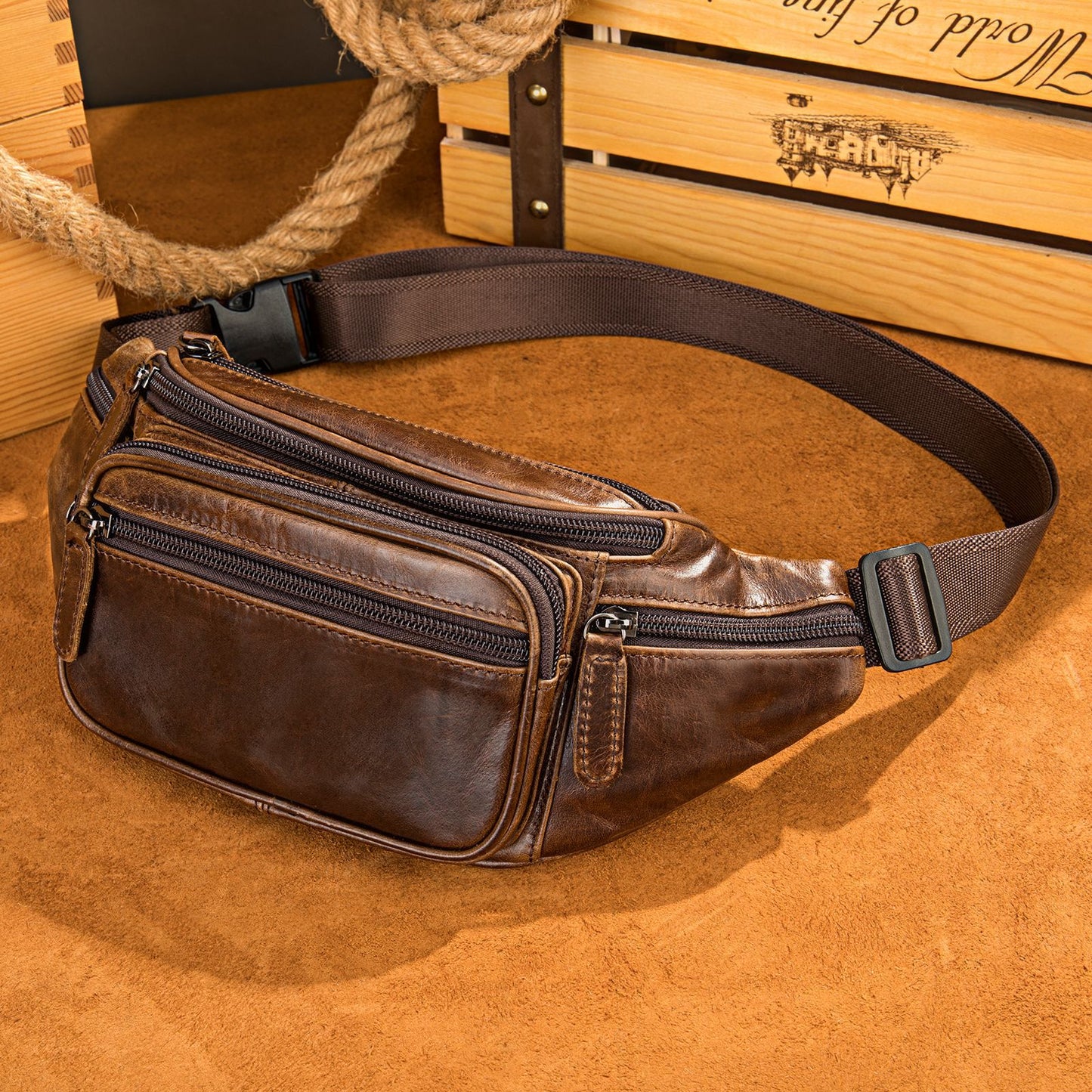 Women's Sheepskin Leather Fashion Soft Sport Waist Packs