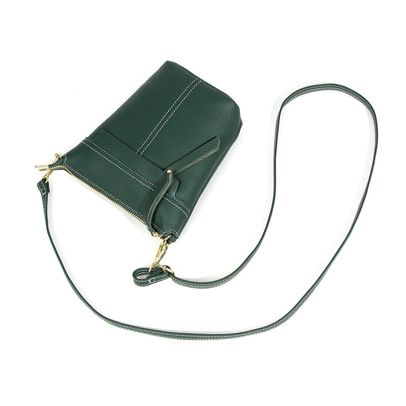 Women's Layer Cowhide Popular Leisure Large Capacity Simple Crossbody Bags