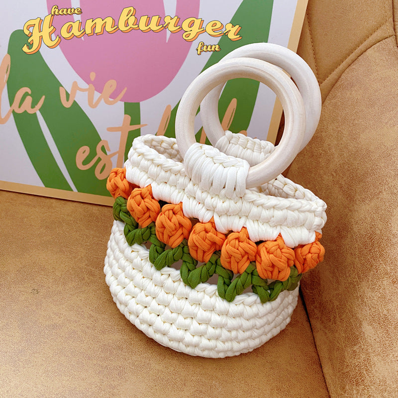 Tulip Hand-woven Homemade Material Finished Gift Handbags