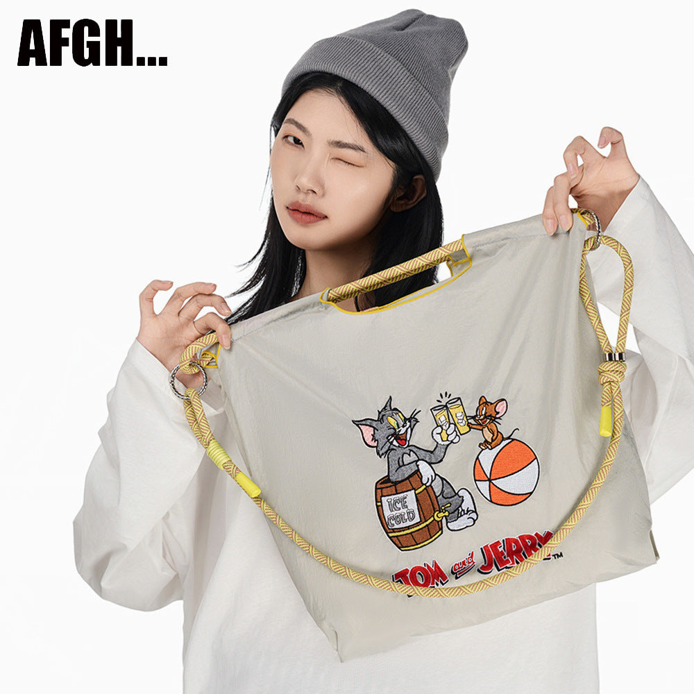 Authorized Cat Mouse Embroidered Shopping Premium Bags