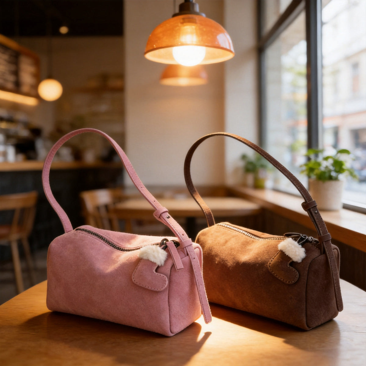 Women's Suede Pillow Underarm Toast Matte Texture Bags