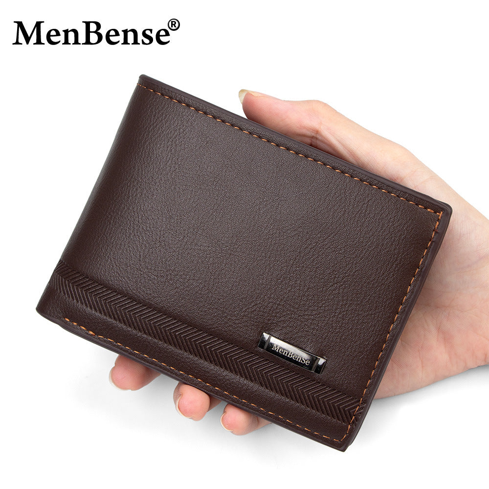 Men's Short Multiple Slots Large Capacity Flip-up Hinge Men's Wallet