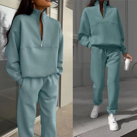 Women's Versatile Casual Fashion Long-sleeved Trousers Two-piece Sweaters