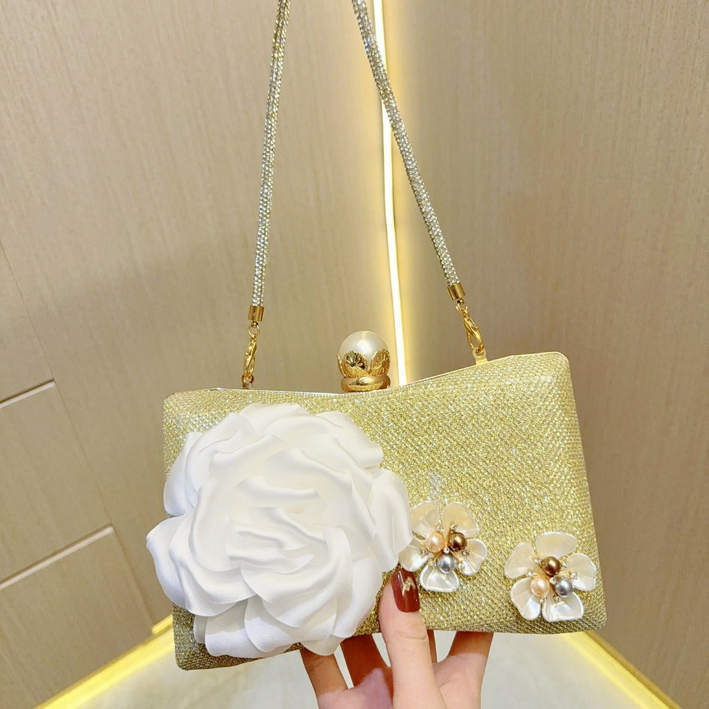 Delicate Pearl Flower Dinner Niche Clutch Evening Bags