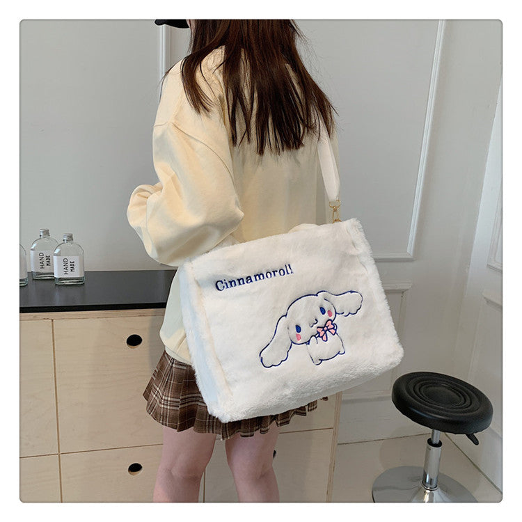 Women's Rabbit Plush For Make-up Cute Automobiles Curtain Cloth Birthday Shoulder Bags