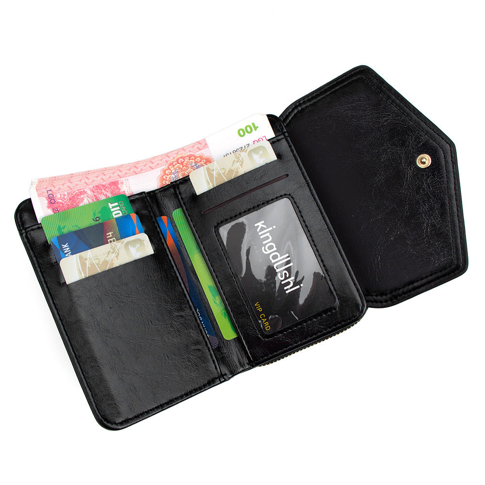 Women's Short Fashion Simple Horizontal Zipper Clutch Ladies Wallet