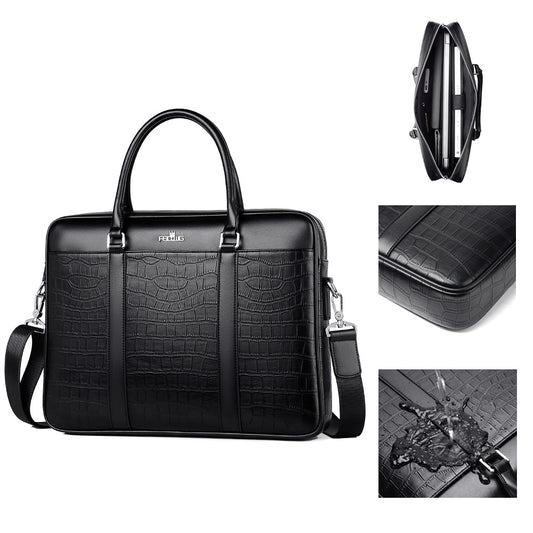 Men's Horizontal Business Large Capacity Fashion Leather Men's Briefcases