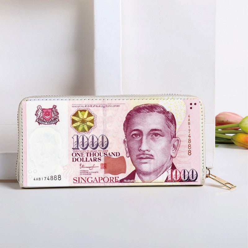 Money Pattern Usd Euro Funny Fun Large Capacity Card Holder