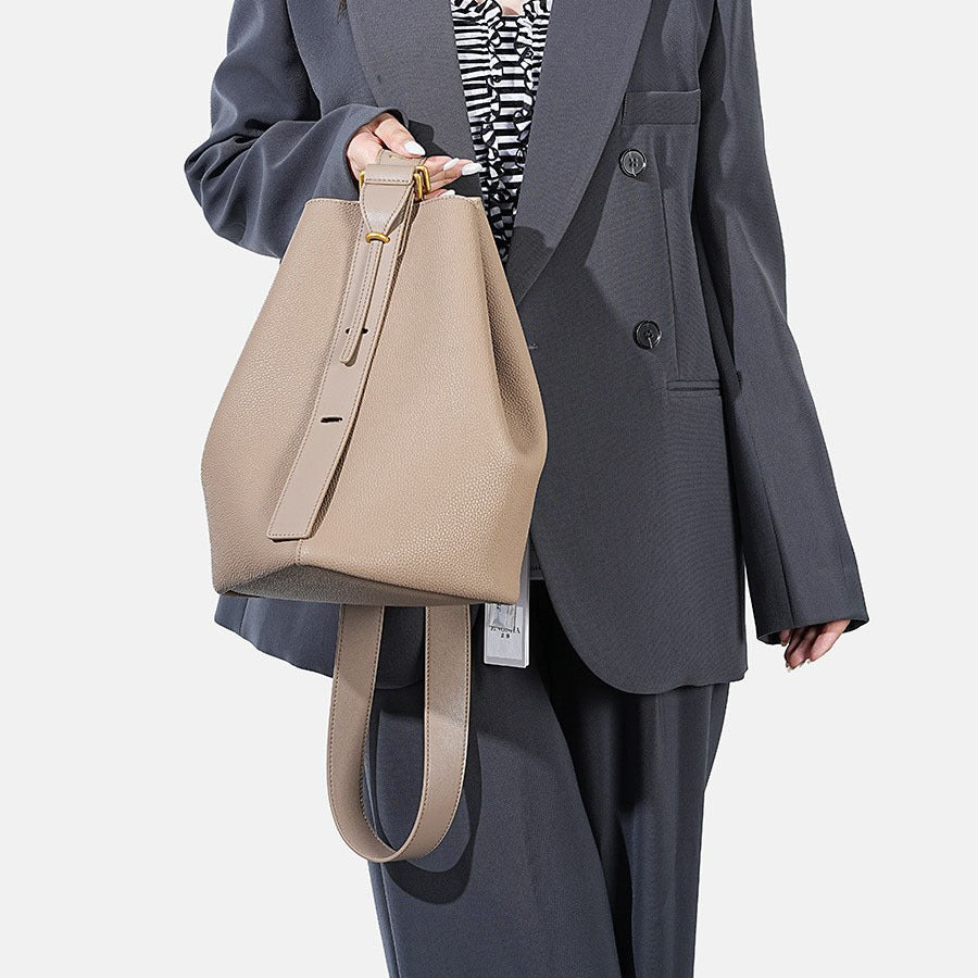 Women's Design High-grade Genuine Leather Light Luxury Commuter Soft Cowhide Large Shoulder Bags