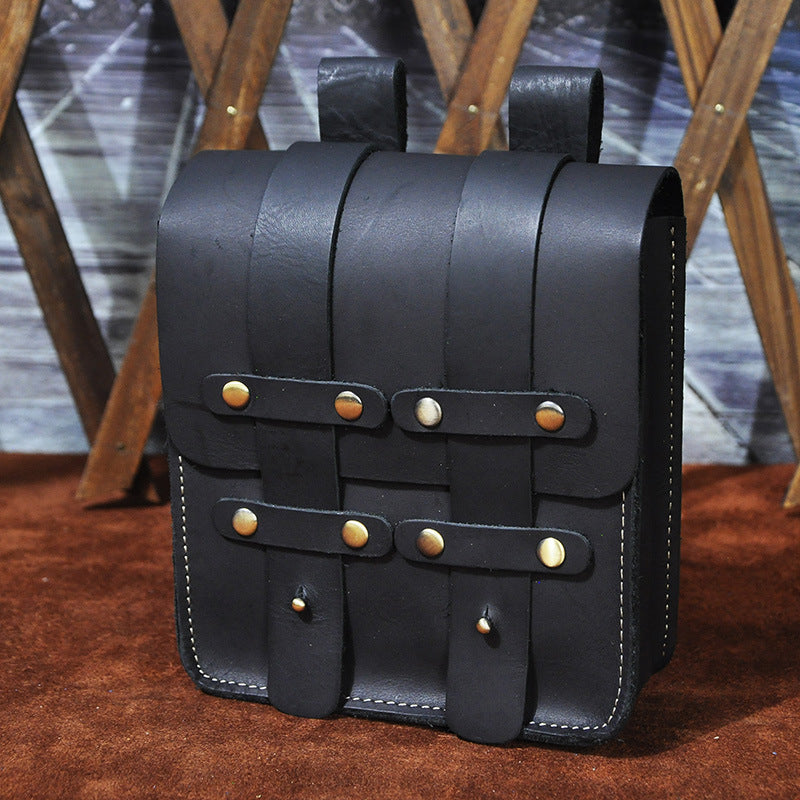 Men's Top Layer Crazy Horse Skin Cowhide Trendy Men's Chest Bags