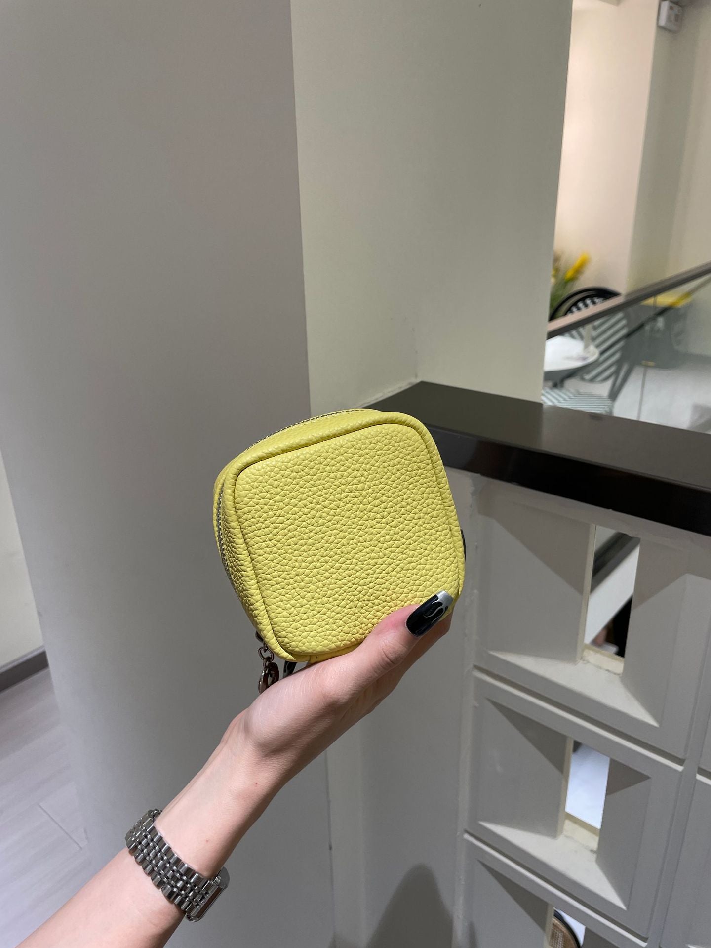 Top Layer Cowhide Halter Mini Storage Small Square Bags