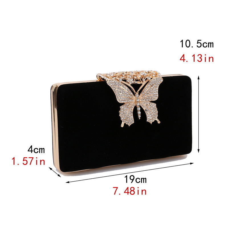Women's Diamond Dinner Bow High-grade Veet Banquet Evening Bags