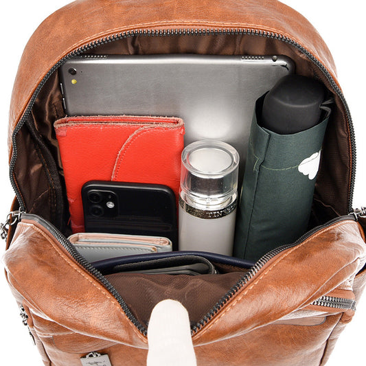 Women's Slouchy Korean College Simple Fashion Backpacks