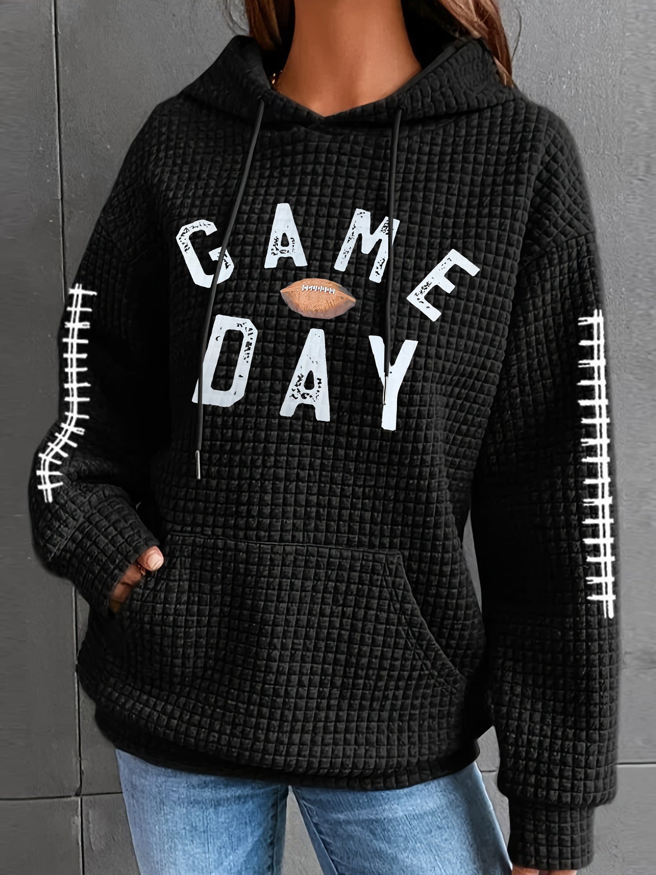 Women's Waffle Round Neck Long-sleeved Solid Color Sweaters
