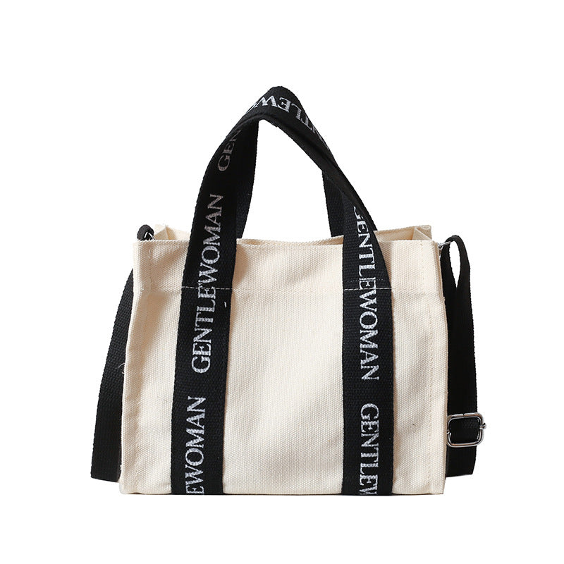 Women's Portable Letter Canvas Large Capacity Niche Texture Bags