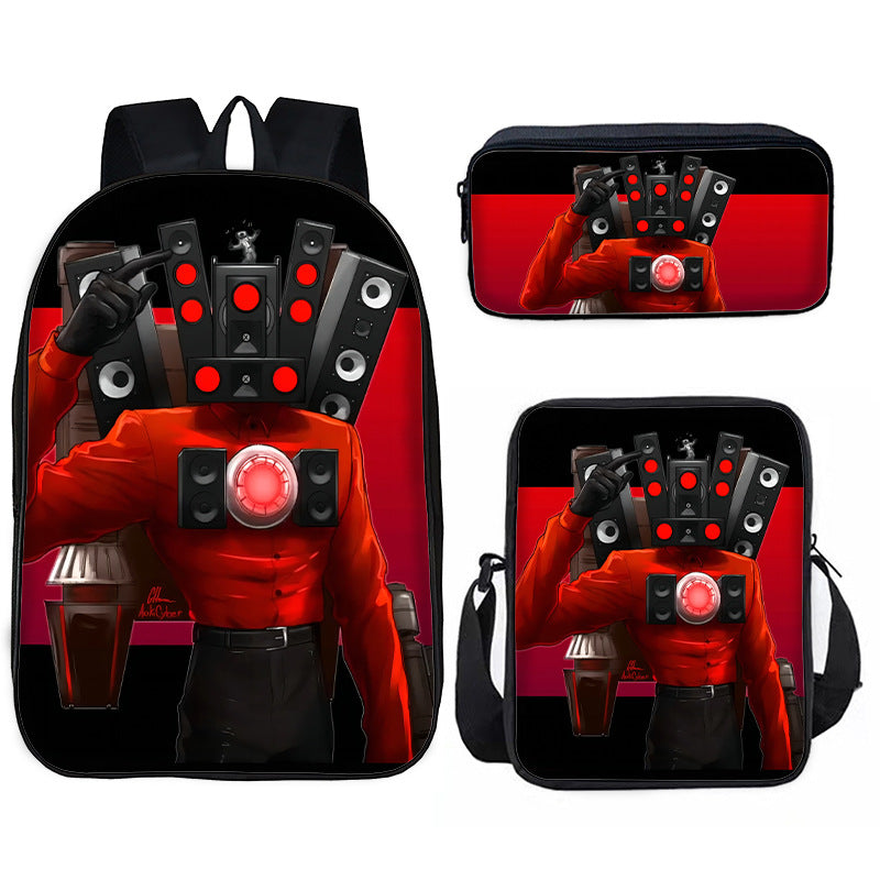 Toilet Primary Secondary Monitor Three-piece Set Elementary School Students' Schoolbags