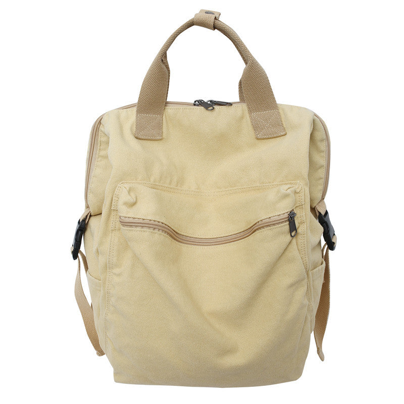 Style Leisure Washed-out Canvas College Korean Backpacks