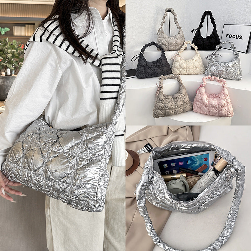 Versatile Cloud Bubble Large Capacity Drawstring Women's Shoulder Bag