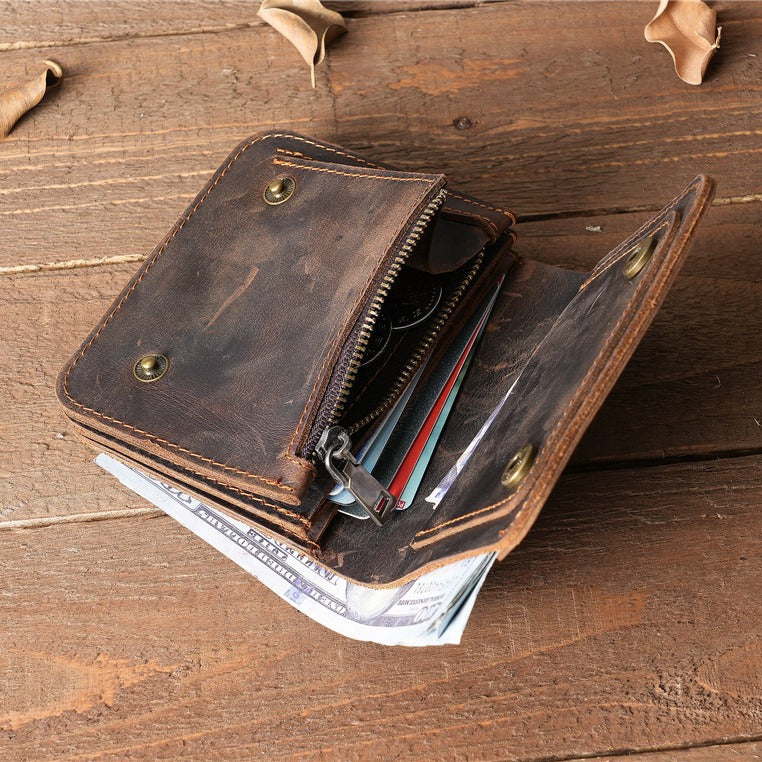 Women's & Men's & Leather Crazy Horse Handmade Retro Card Holder