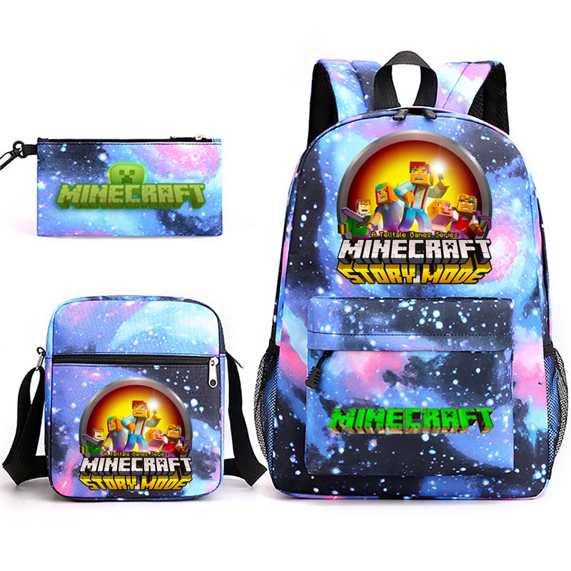 Hot Game My World Creeper Pencil Backpacks