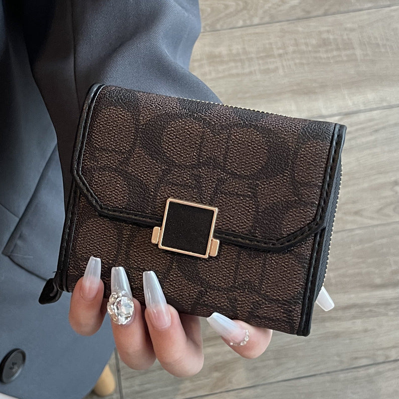 Women's Versatile Short Folding Design High Sense Ladies Wallet
