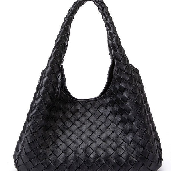 Women's Trendy Sheepskin Handmade Double-sided Woven Hand-held Women's Handbag