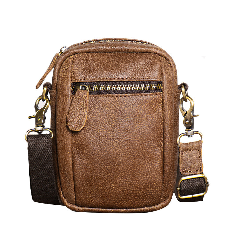 Men's Retro Leather Matte Multifunctional Mobile Men's Messenger Bags
