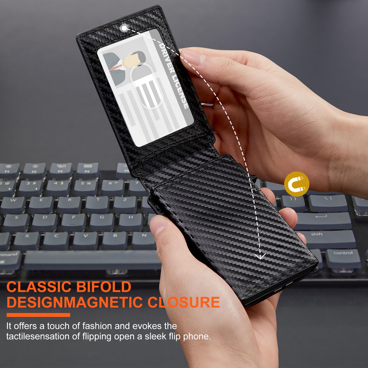 Men's Business Simple Swiping Vertical Flip Credit Men's Wallets