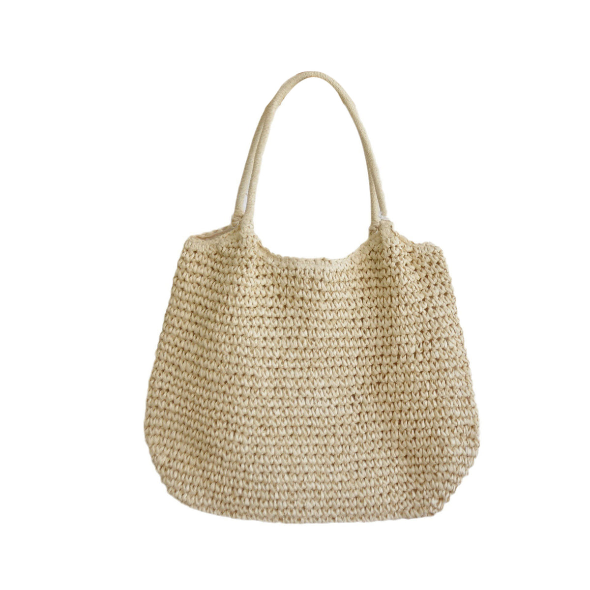 Capacity Straw Simple Style Commuter Hand Women's Shoulder Bag