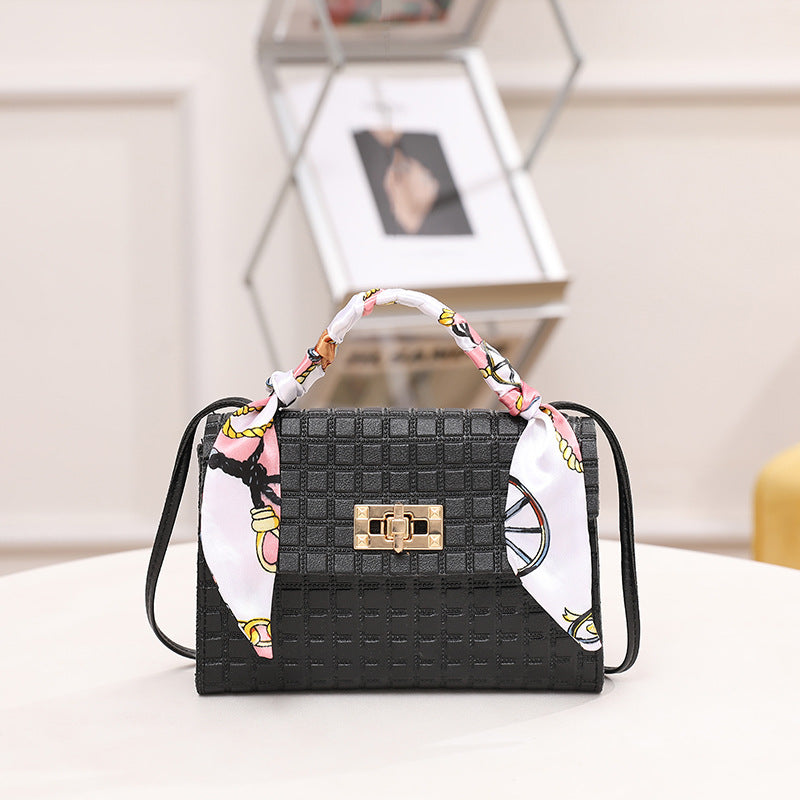 Plaid Embossed Silk Scarf Fashion Pouches Shoulder Bags