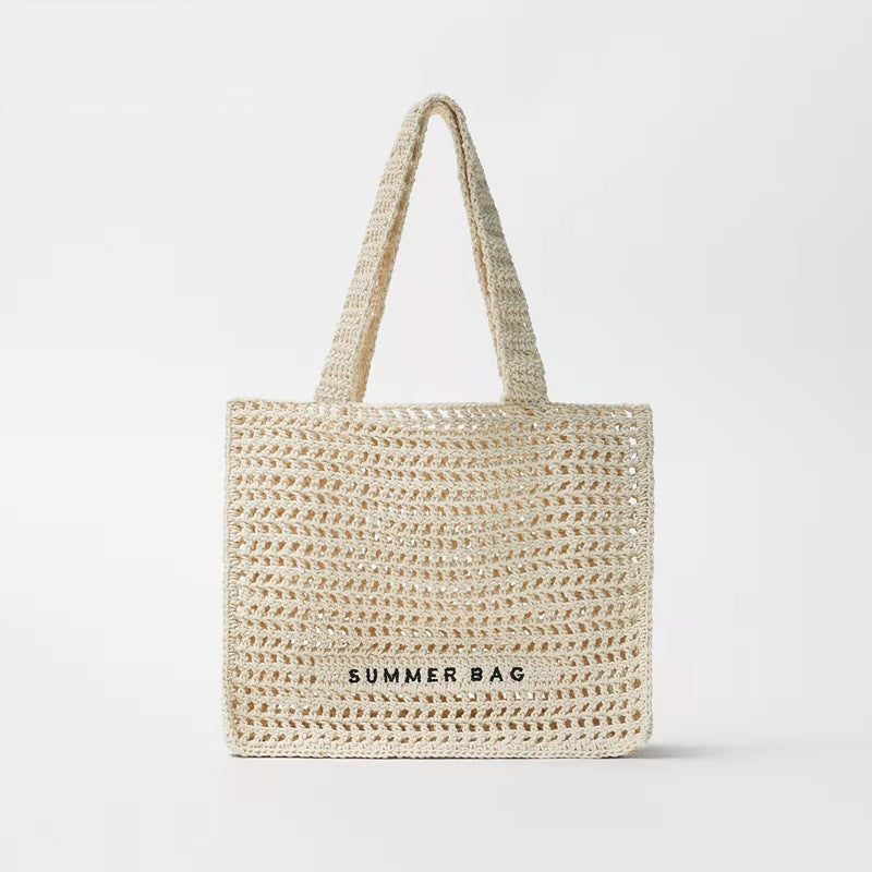 Women's & Children's & Hollow Crochet Woven Straw Summer Shoulder Bags