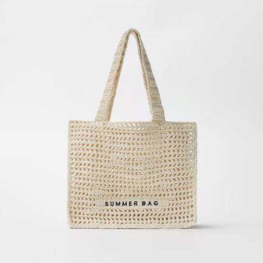 Women's & Children's & Hollow Crochet Woven Straw Summer Shoulder Bags