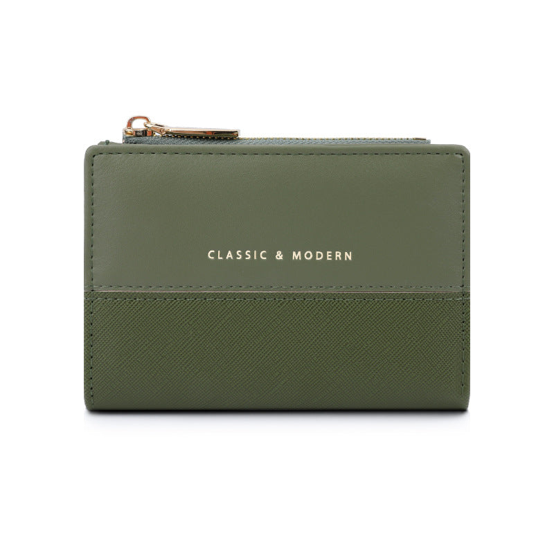 High-grade Folding Stitching Fashion Korean Style Coin Purses