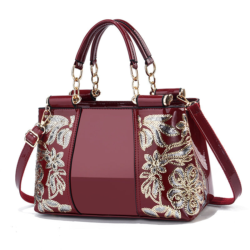 Women's Commuter Shaping Fashion Bright Leather Handbags